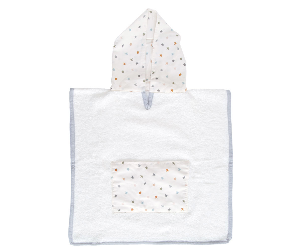 Poncho Little Stars Blue Personalizable