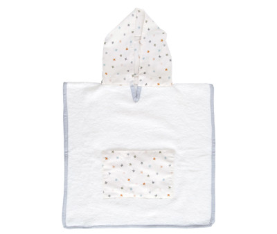 Poncho Little Stars Blue Personalizable