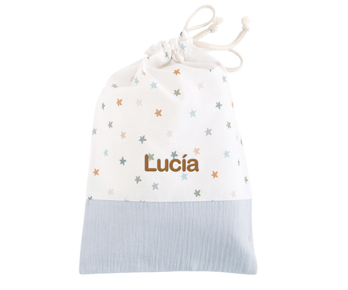 Bolsa Merienda Little Stars Blue Personalizable