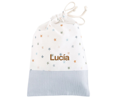 Bolsa Merienda Little Stars Blue Personalizable