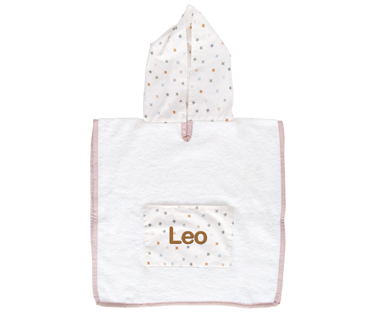Poncho Little Stars Pink Personalizable