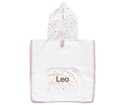 Poncho Little Stars Pink Personalizable