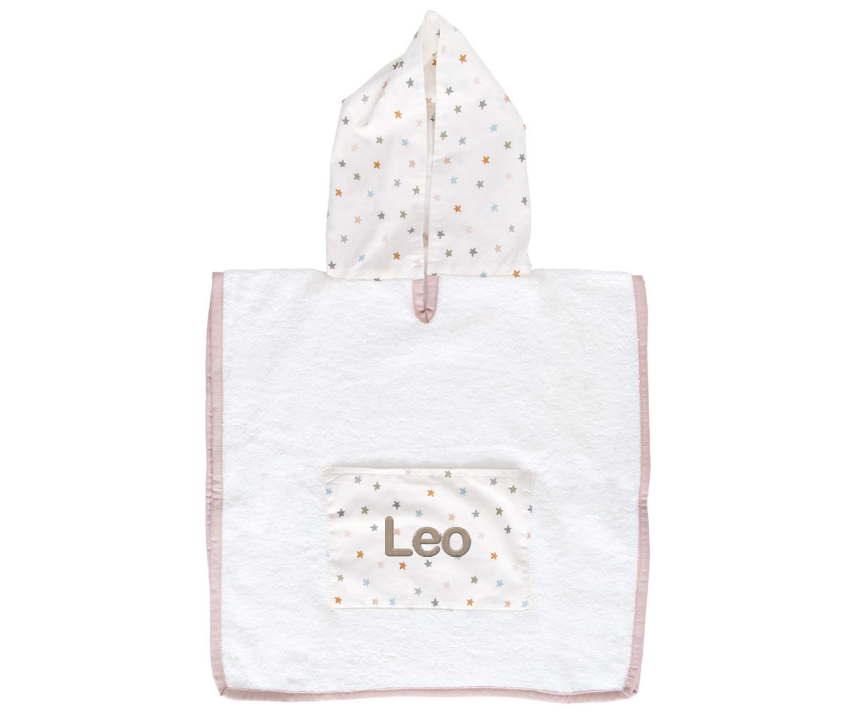 Poncho Little Stars Pink Personalizable