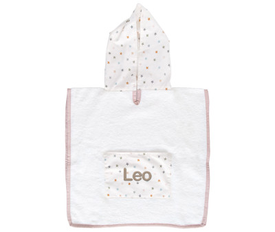 Poncho Little Stars Pink Personalizable