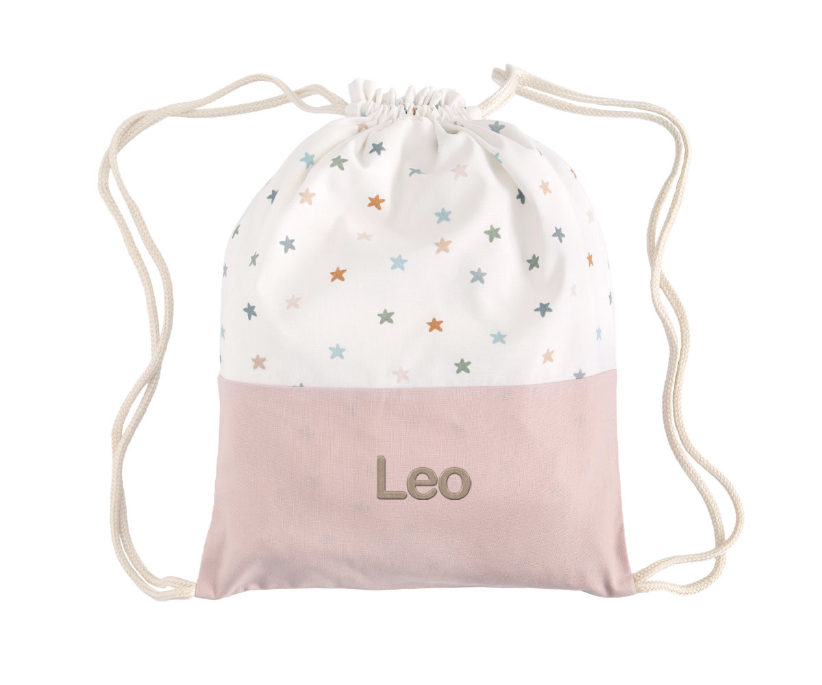 Mochila Saco Little Stars Pink Personalizable