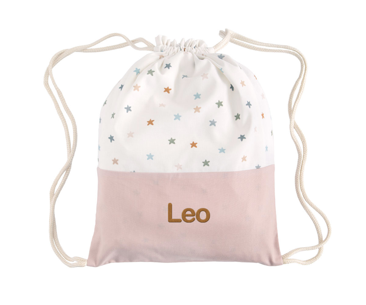 Mochila Saco Little Stars Pink Personalizable