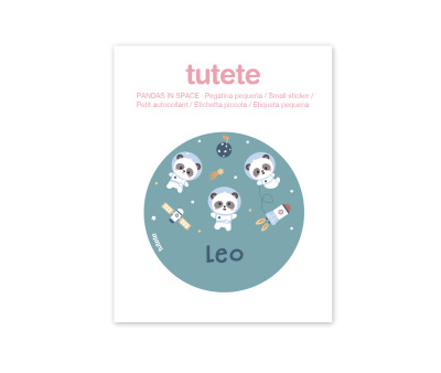 Petit Autocollant Pandas in Space pour Gourdes et Boîtes à Lunch