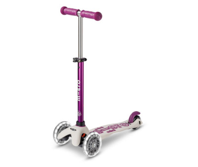 Patinete Plegable Mini Micro Deluxe Eco Lila Luces LED