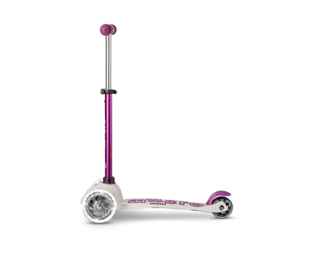 Patinete Plegable Mini Micro Deluxe Eco Lila Luces LED