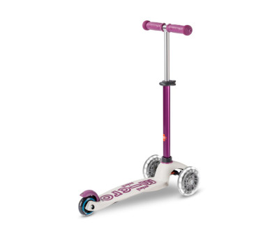 Patinete Plegable Mini Micro Deluxe Eco Lila Luces LED