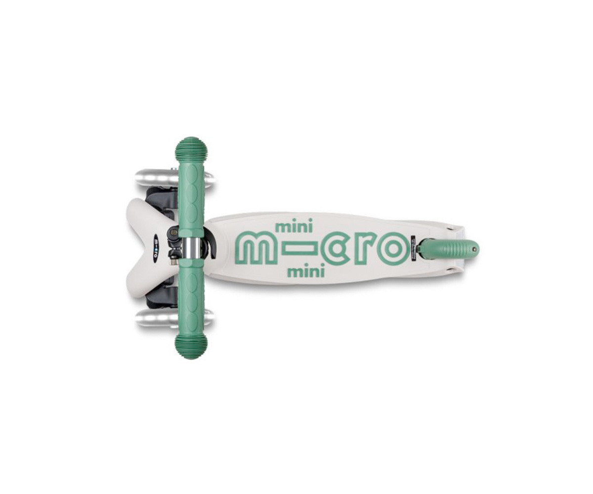 Patinete Plegable Mini Micro Deluxe Eco Verde Pistacho Luces LED