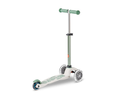 Patinete Plegable Mini Micro Deluxe Eco Verde Pistacho Luces LED