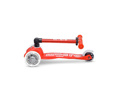 Patinete Plegable Mini Micro Deluxe Rojo Luces LED