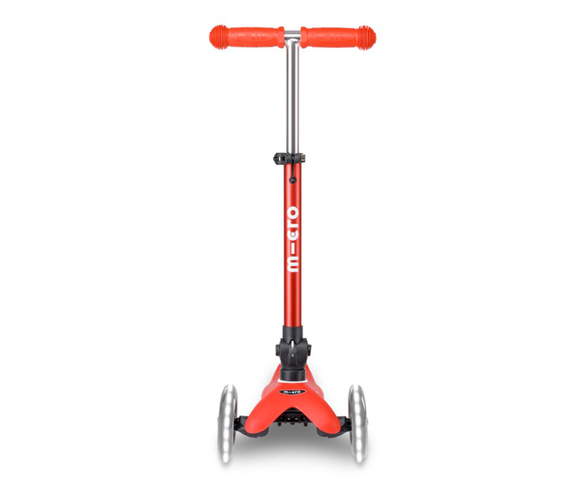 Patinete Plegable Mini Micro Deluxe Rojo Luces LED