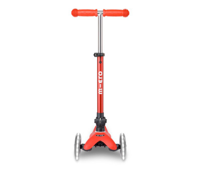 Patinete Plegable Mini Micro Deluxe Rojo Luces LED