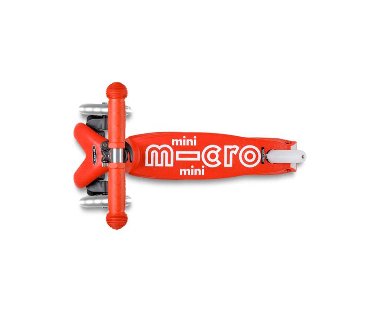 Patinete Plegable Mini Micro Deluxe Rojo Luces LED