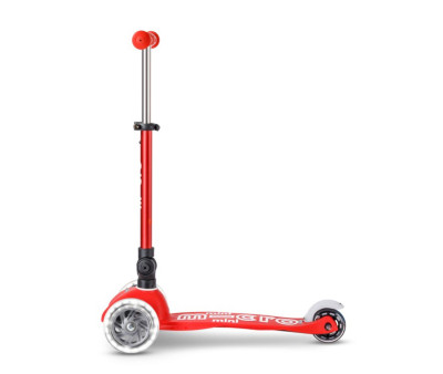 Patinete Plegable Mini Micro Deluxe Rojo Luces LED
