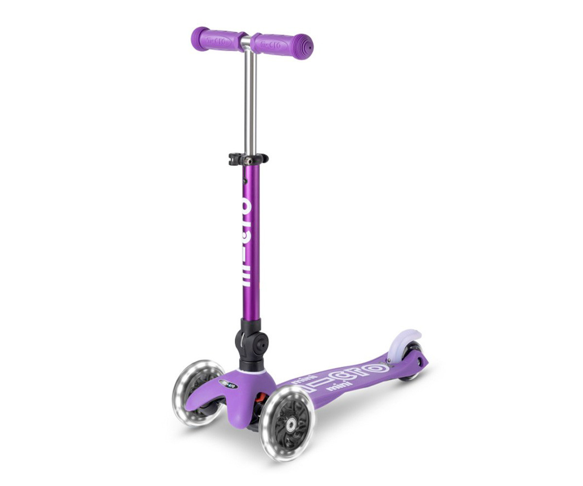 Patinete Plegable Mini Micro Deluxe Lila Luces LED