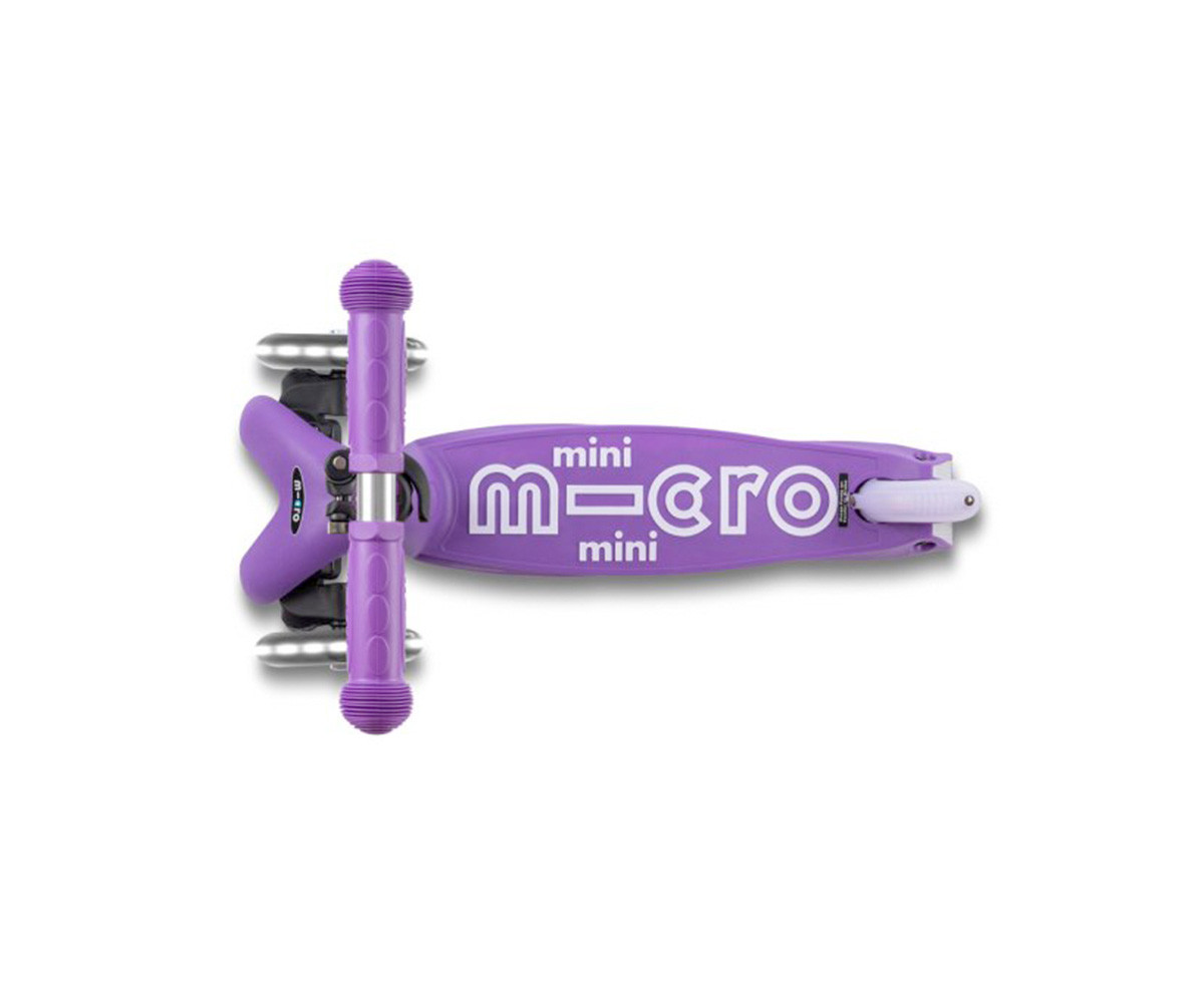 Patinete Plegable Mini Micro Deluxe Lila Luces LED
