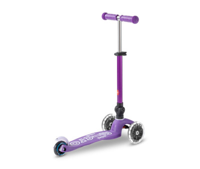 Patinete Plegable Mini Micro Deluxe Lila Luces LED
