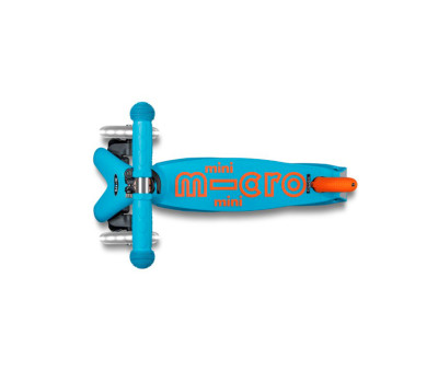 Patinete Plegable Mini Micro Deluxe Neon Azul/Naranja Luces LED