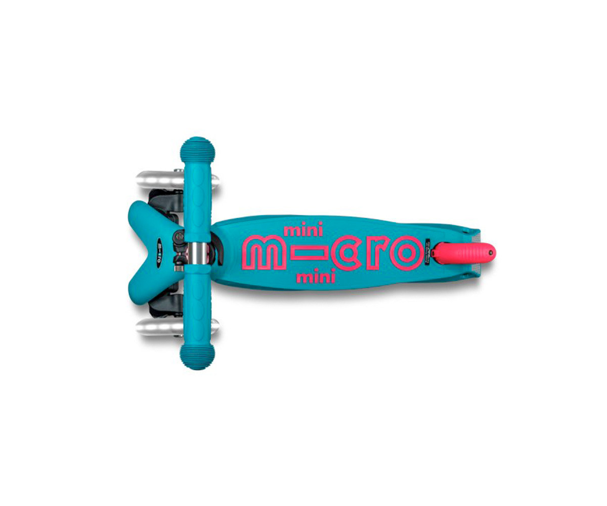 Patinete Plegable Mini Micro Deluxe Neon Aqua/Fucsia Luces LED