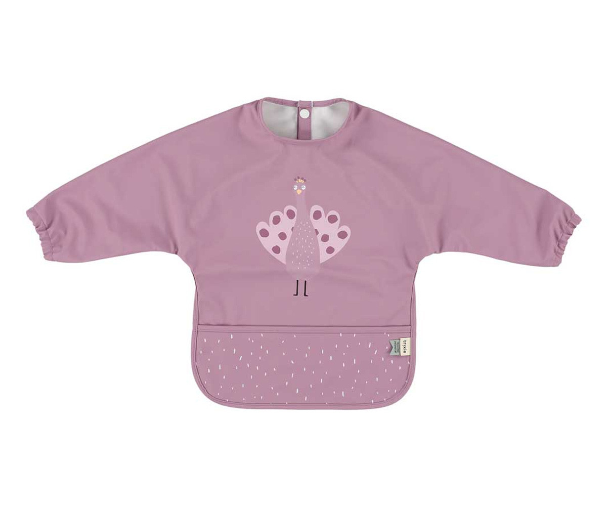 Babero Con Mangas Impermeable Mrs. Peacock Personalizable