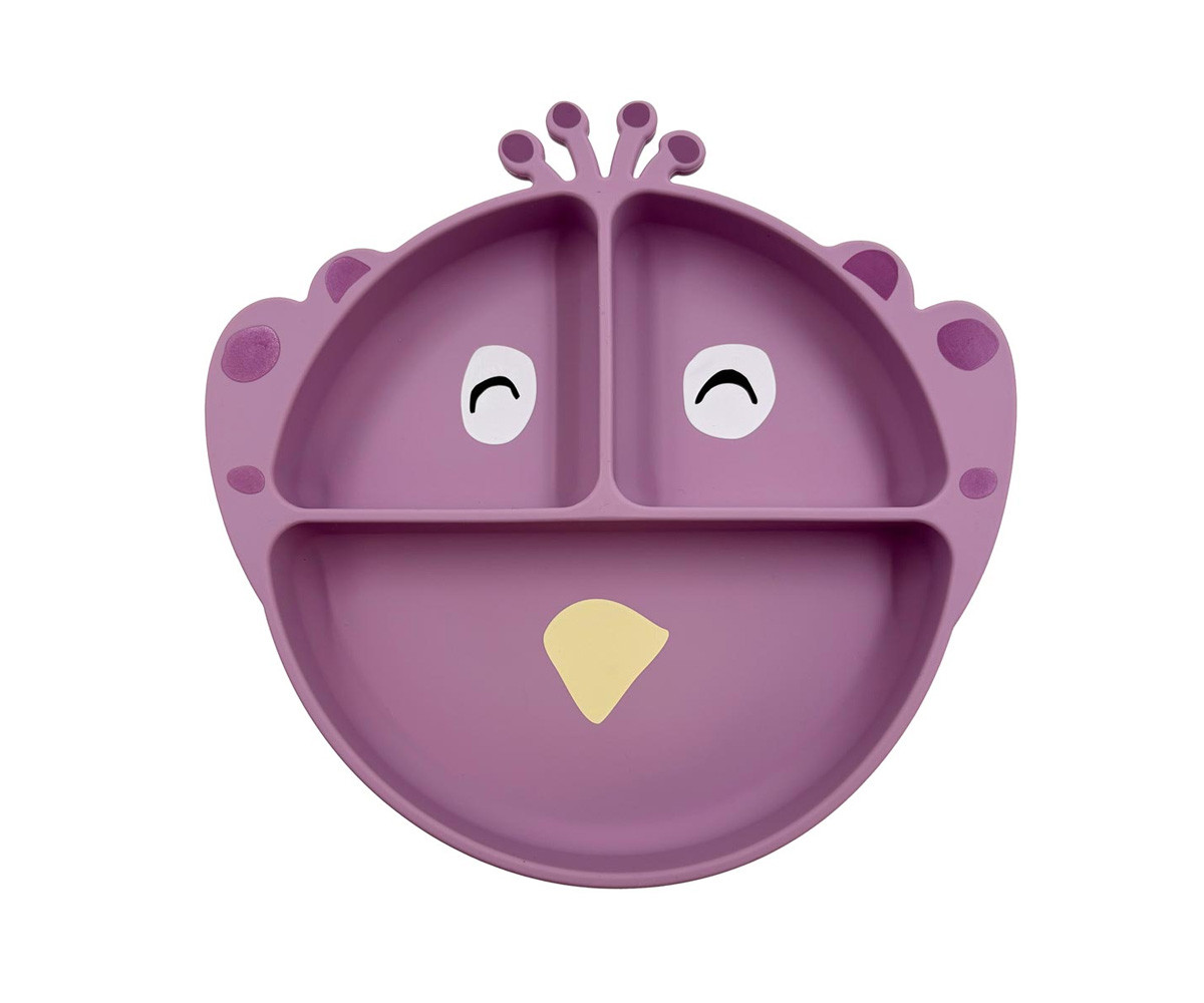 Plato 3 Compartimentos Silicona con Ventosa Mrs. Peacock