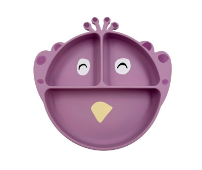 Plato 3 Compartimentos Silicona con Ventosa Mrs. Peacock