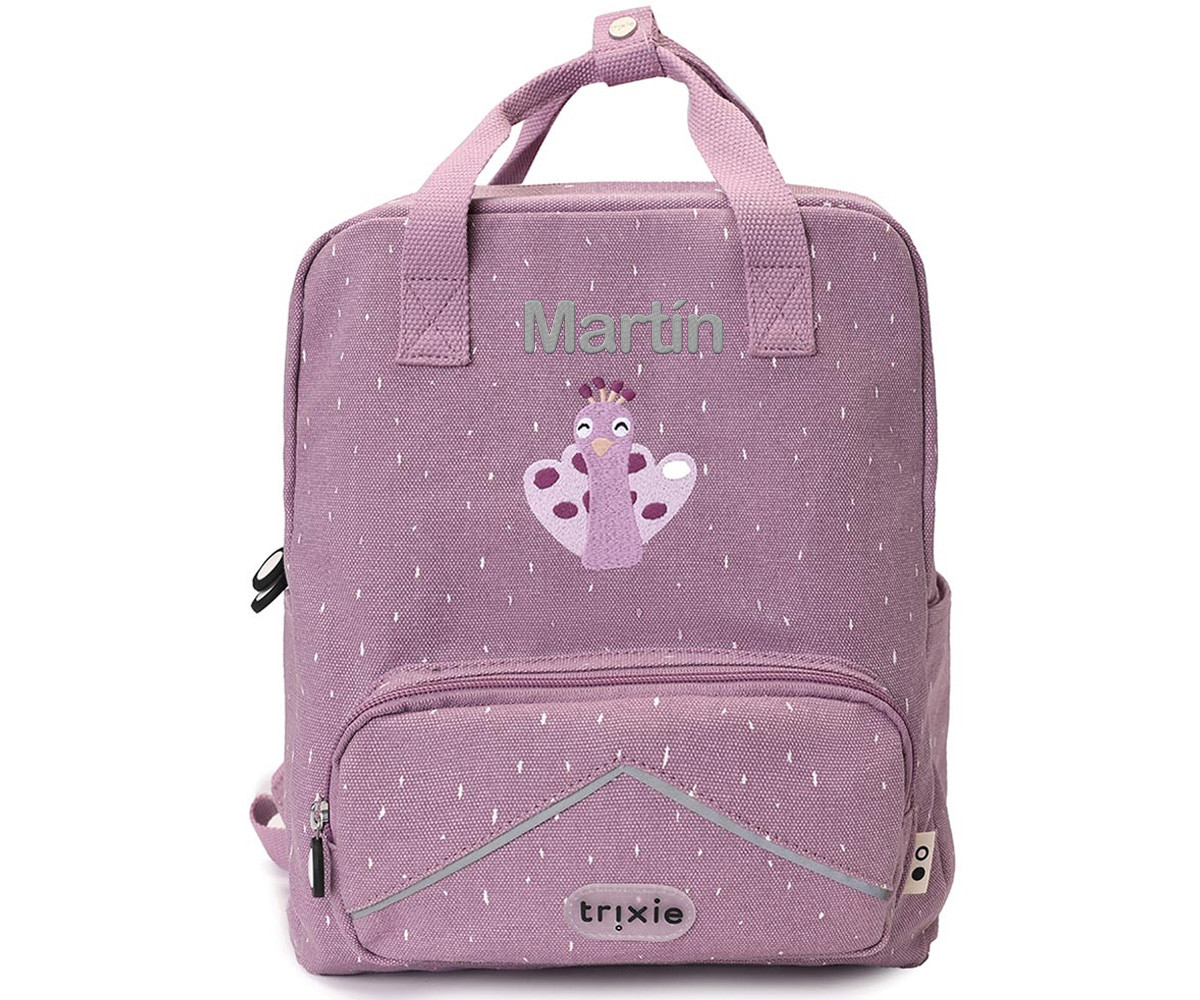 Mochila Escolar Grande Mrs. Peacock Personalizable