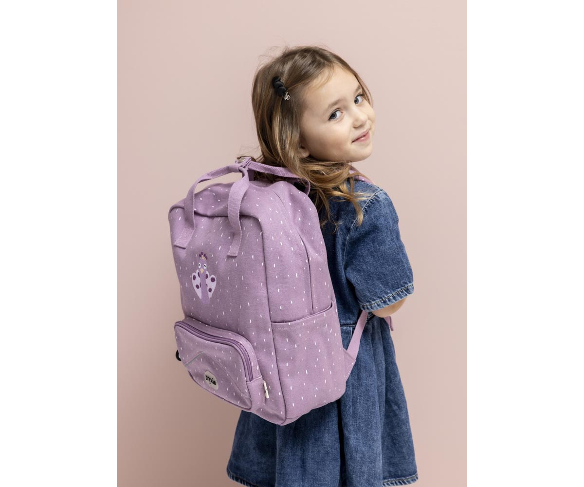 Mochila Escolar Grande Mrs. Peacock Personalizable