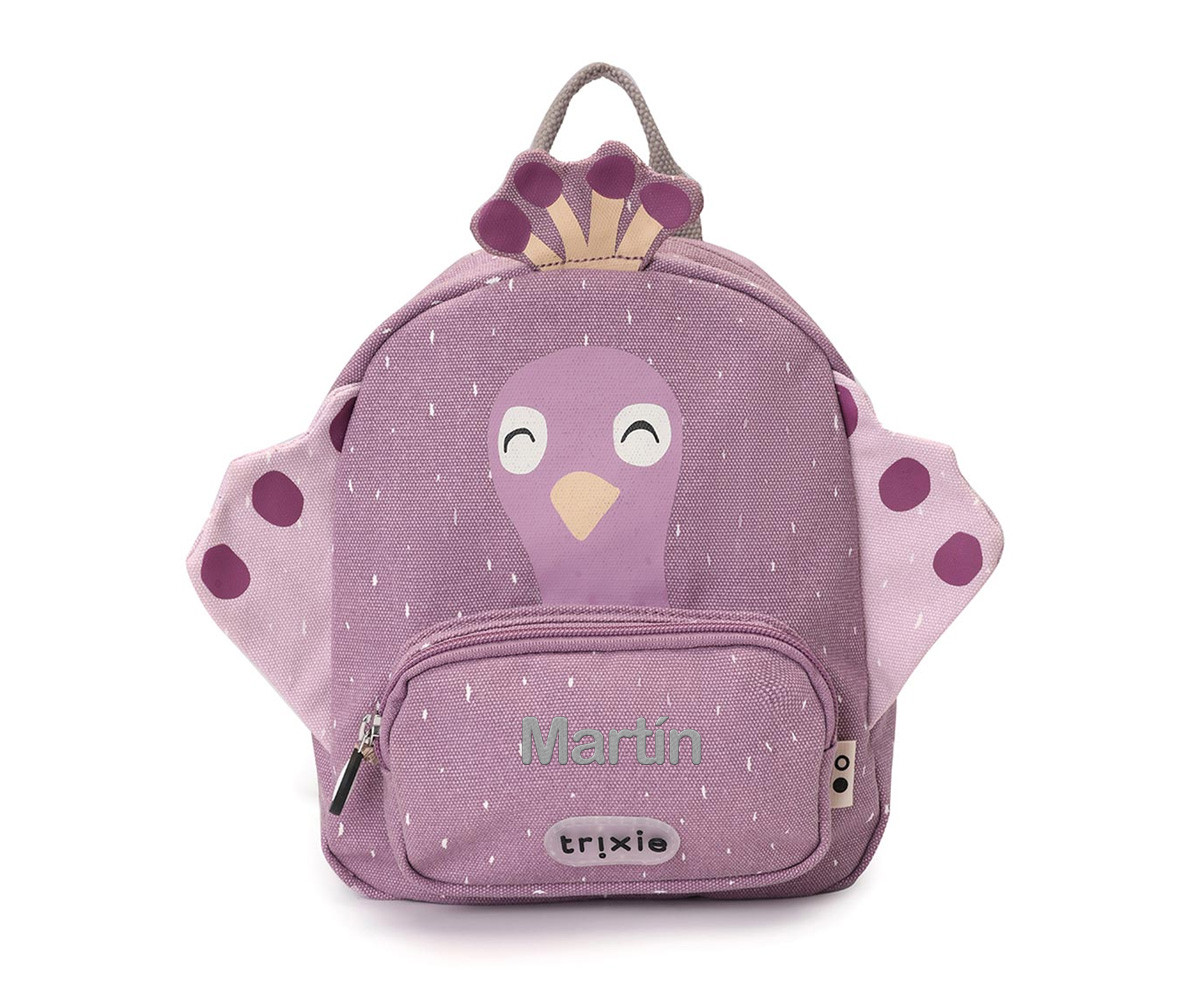 Mochila Trixie PEQUEÑA Mrs. Peacock Personalizable