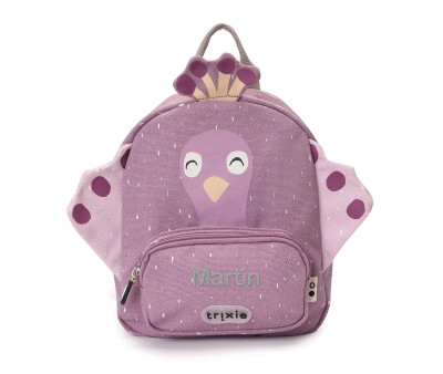 Mochila Trixie PEQUEÑA Mrs. Peacock Personalizable