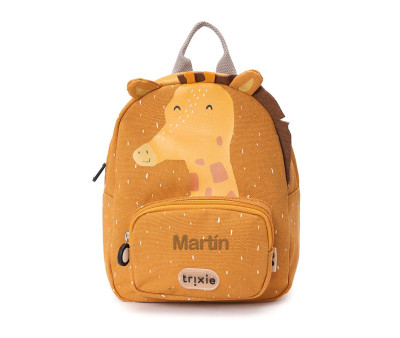 Mochila Trixie PEQUEÑA Mr. Giraffe Personalizable