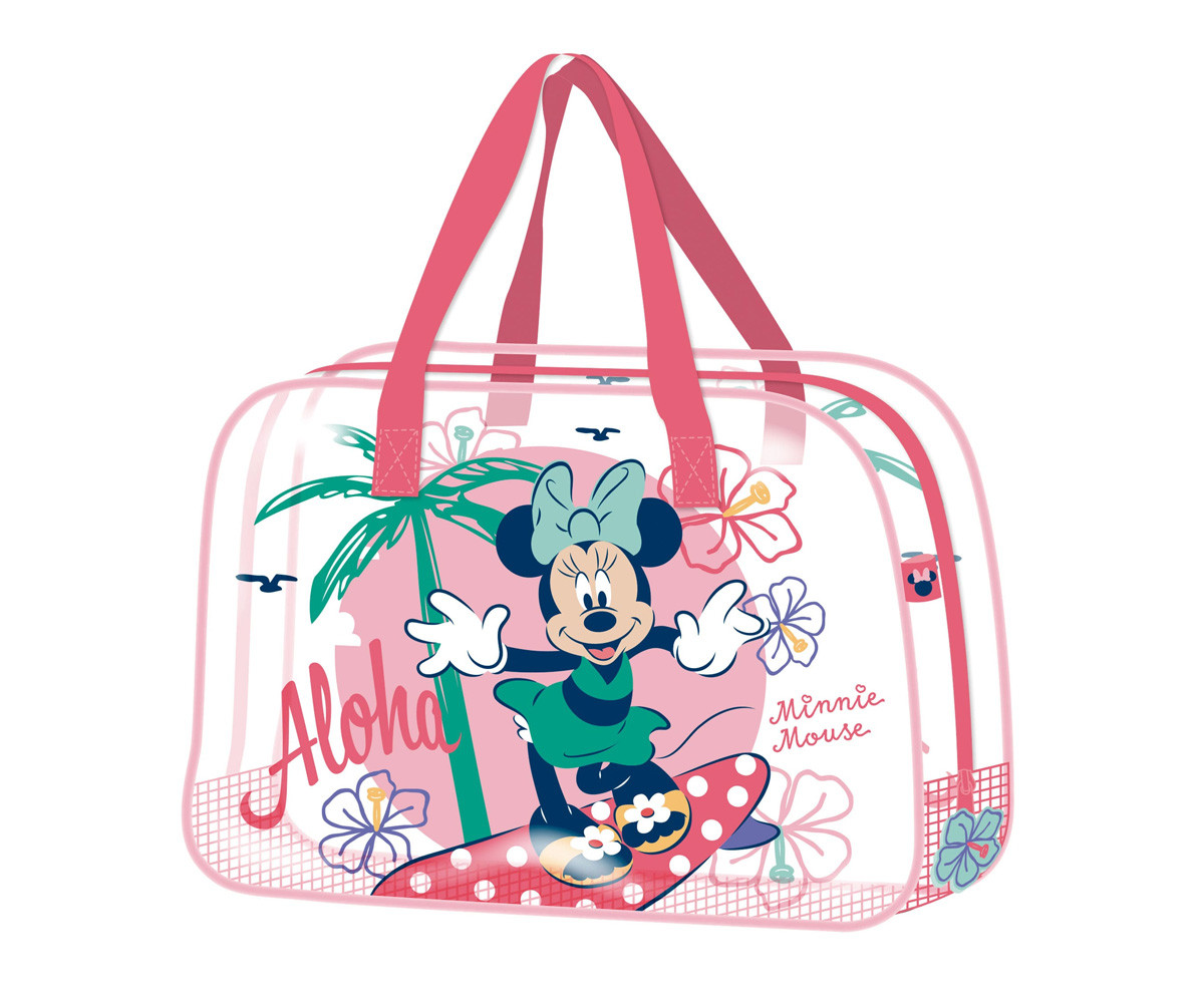 Bolsa Grande de Playa Antiarena Transparente Minnie