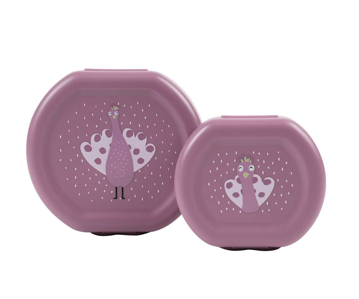 2 Cajas para Snacks con Clip Mrs. Peacock