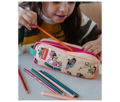 Estuche Doble Compartimento Unicorn Personalizable