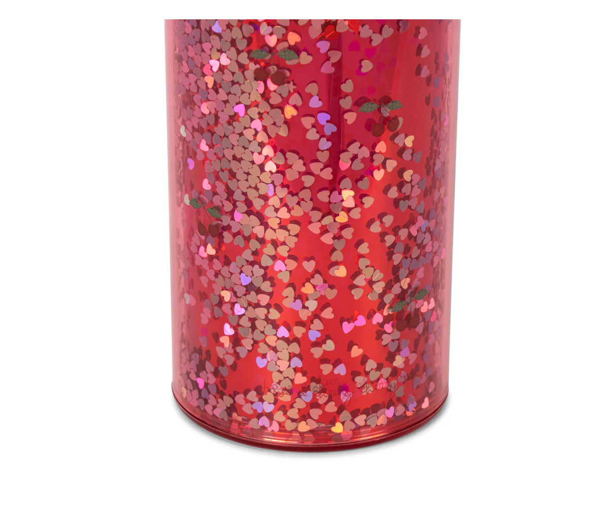 Borraccia Plastica Cherry Glitter Cannuccia 400 ml