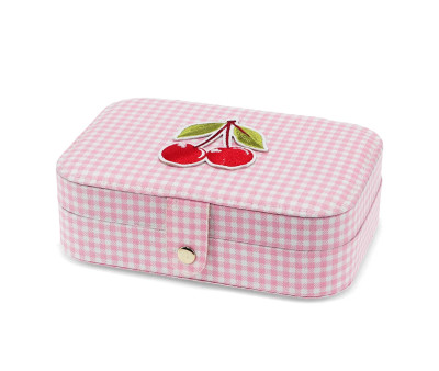 Joyero Pink Gingham Cherry
