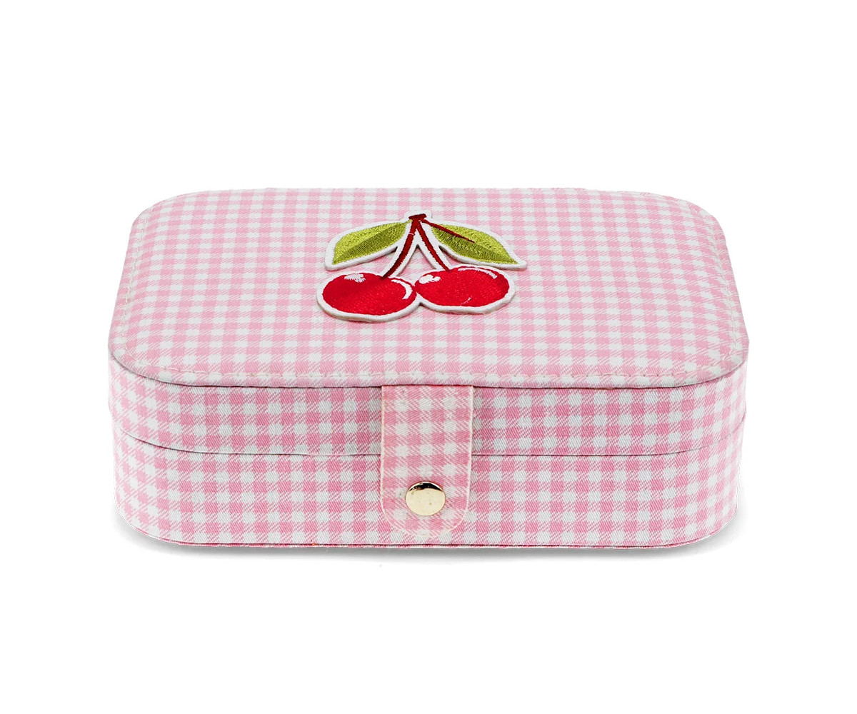 Joyero Pink Gingham Cherry