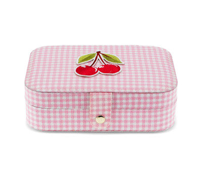 Joyero Pink Gingham Cherry