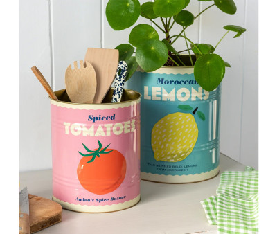 2 Recipienti in Metallo XL Lemon & Tomato