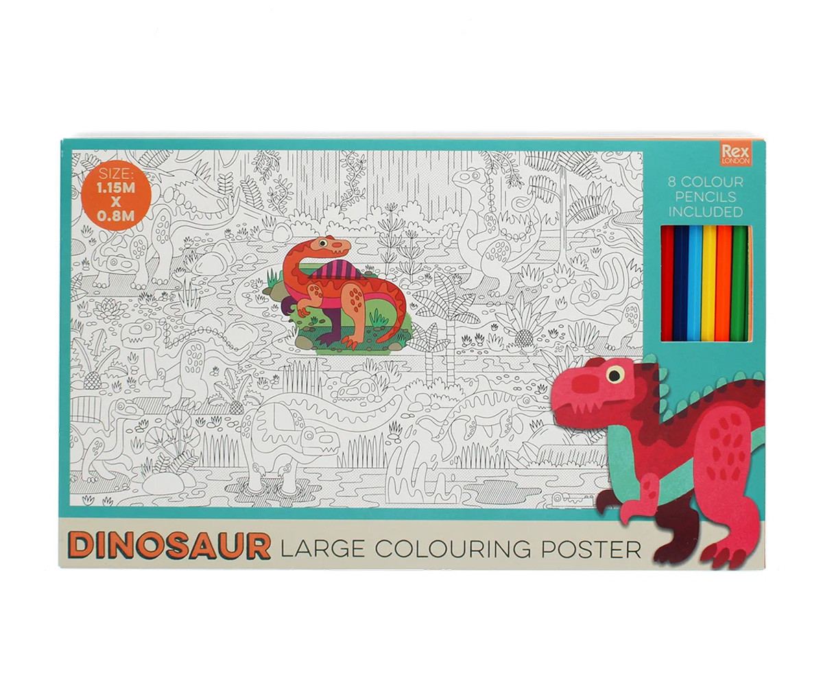 Poster da Colorare Baby Dinos con Matite