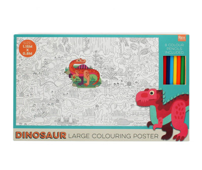 Poster da Colorare Baby Dinos con Matite