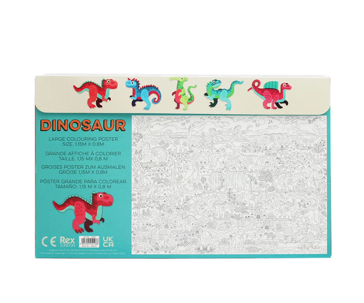 Poster da Colorare Baby Dinos con Matite