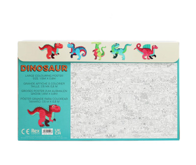 Poster da Colorare Baby Dinos con Matite