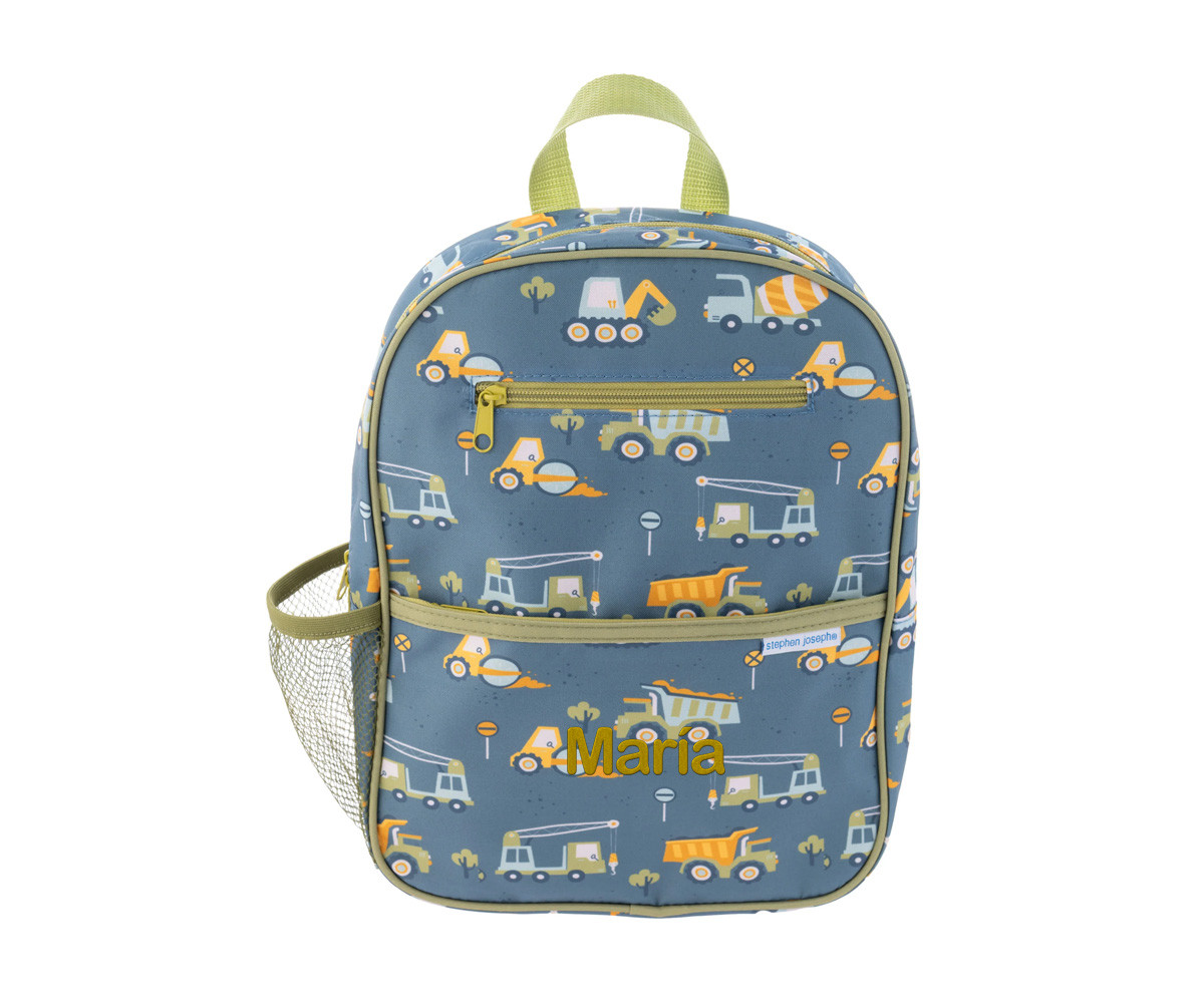 Mochila Junior Blue Construction Personalizable