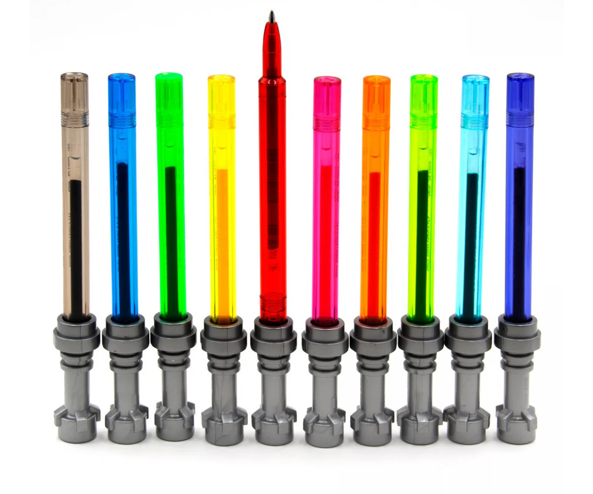 10 Bolígrafos de Gel LEGO® Stars Wars Sable de Luz