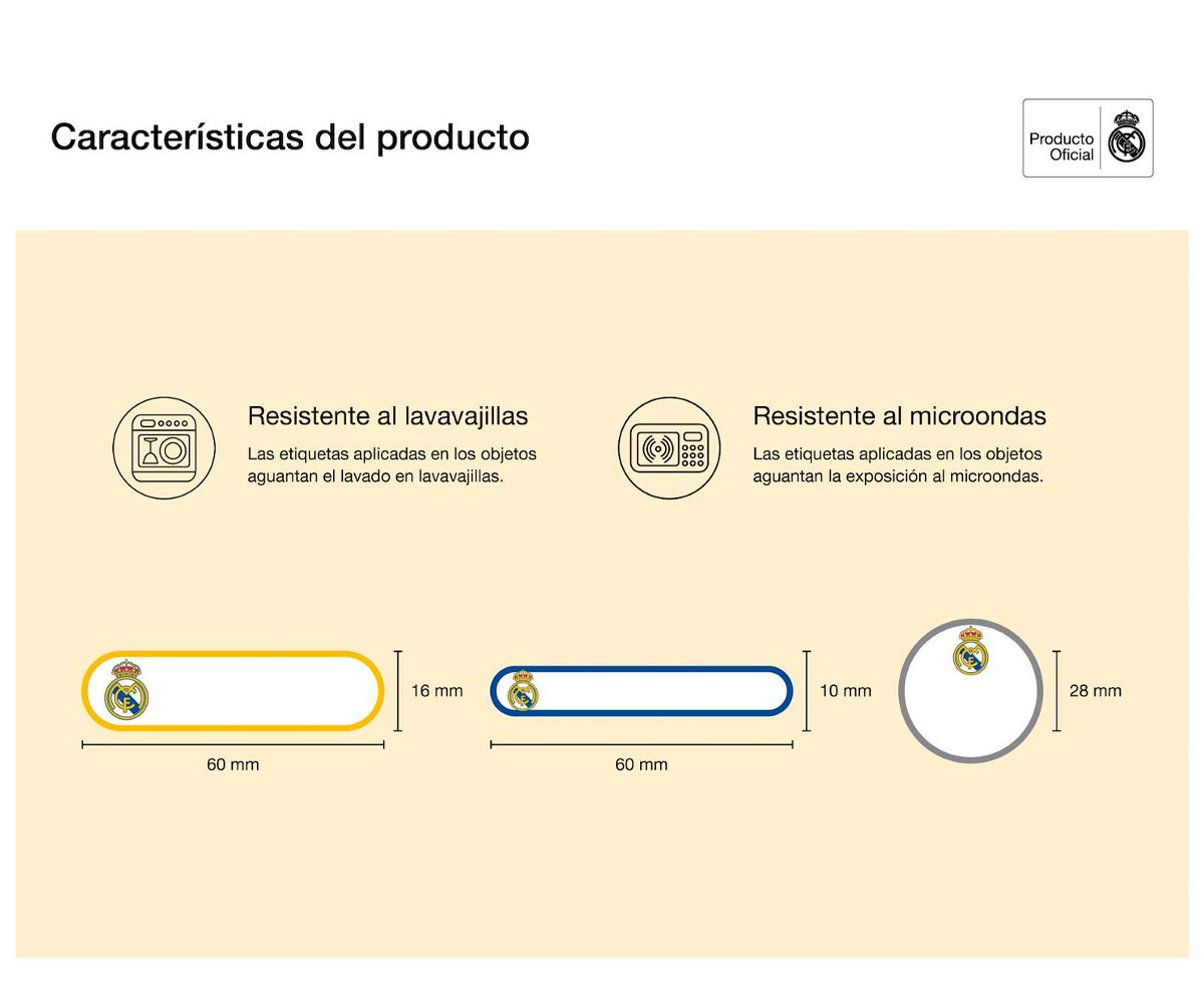Etichette Adesive Laminate per Oggetti Mine Real Madrid