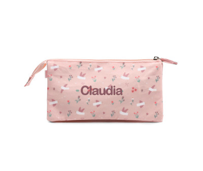 Trousse à 3 Compartiments Blossom Birds Personnalisable